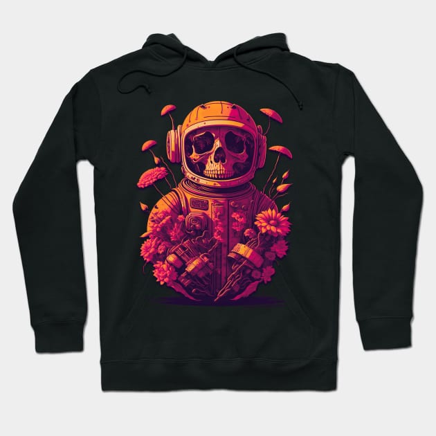 Floral Astronaut Skull Hoodie by AnAzArt